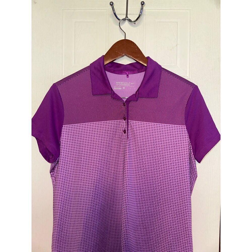 Nike Golf‎ Tour Performance Dri-Fit Purple Polo Top Size Large - Picture 3 of 12